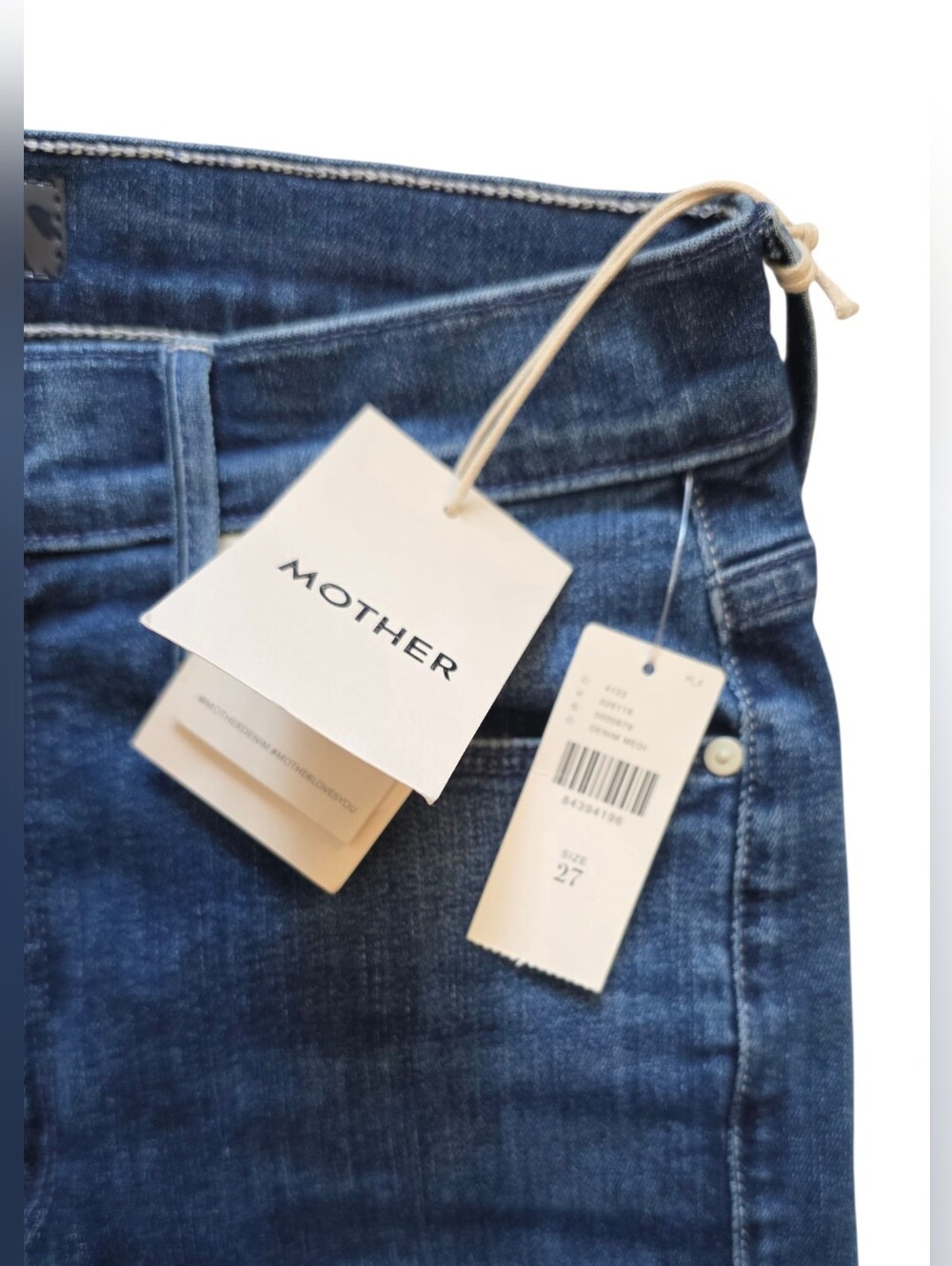 MOTHER Sz 27 NWT The Mid Rise Dazzler Ankle Jeans Nothing Between Us Denim Jeans - Picture 7 of 13